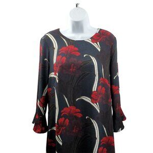 Ann Taylor 10 Shift Dress Red Black White
